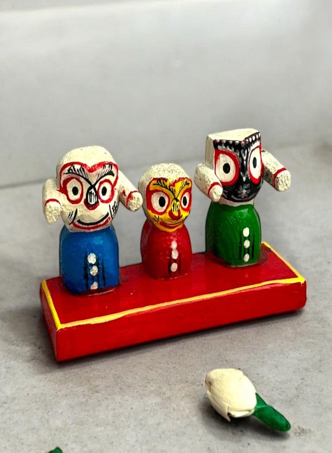 LOVENSPIRE Lord Jagannath Balabhadra Subhadra Idol لديكور المنزل ولوحة قيادة السيارة Mandir Puja - قطعة هدية لدمى Navratri Golu - Image 1